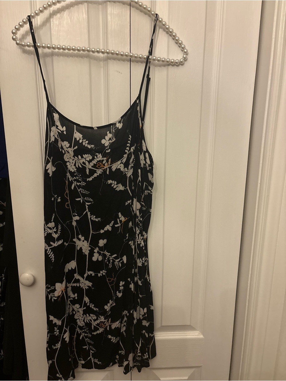 The Kooples Paris Floral Slip Dress Black White Botanical EU 4 / US M